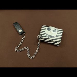 Nightmare Before Christmas Striped Wallet with Chain